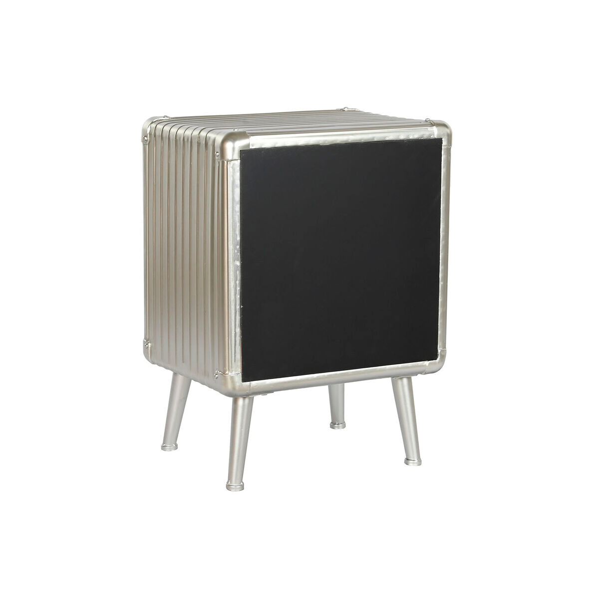 Nightstand Home ESPRIT Silver Metal MDF Wood 46 x 39 x 63 cm