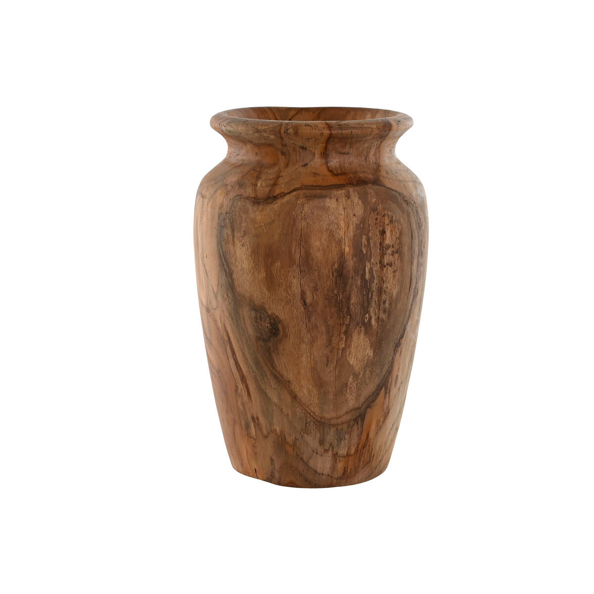 Vase Home ESPRIT Natural Dark brown Teak 25 x 25 x 40 cm Home ESPRIT