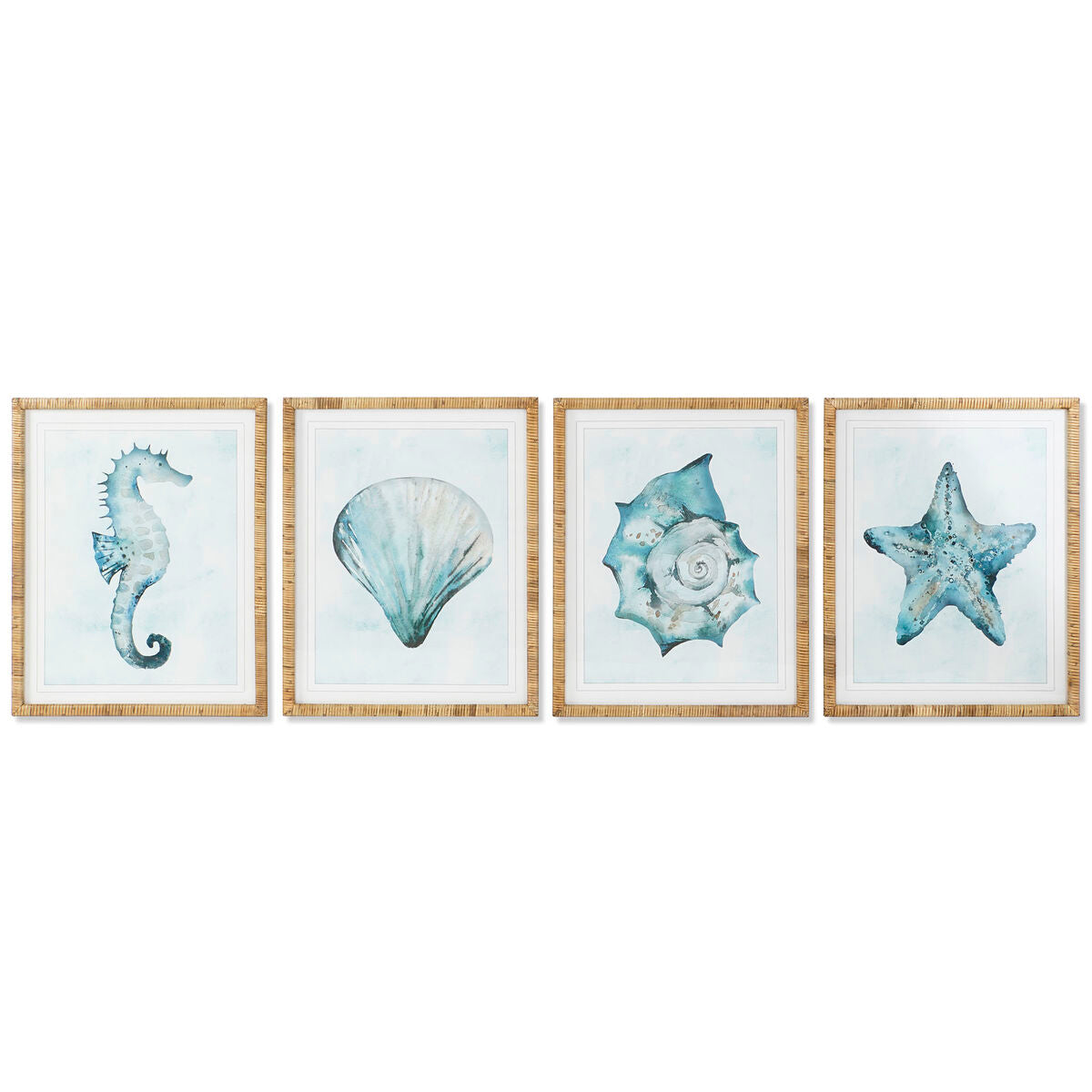 Painting Home ESPRIT Mediterranean Snail 55 x 2,5 x 70 cm (4 Units)