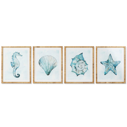 Painting Home ESPRIT Mediterranean Snail 55 x 2,5 x 70 cm (4 Units)