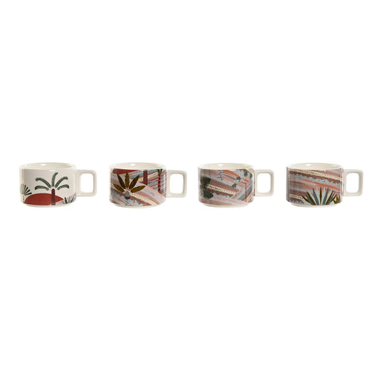 Piece Coffee Cup Set Home ESPRIT Beige Pink Terracotta Lilac Metal Bamboo Dolomite 260 ml Home ESPRIT