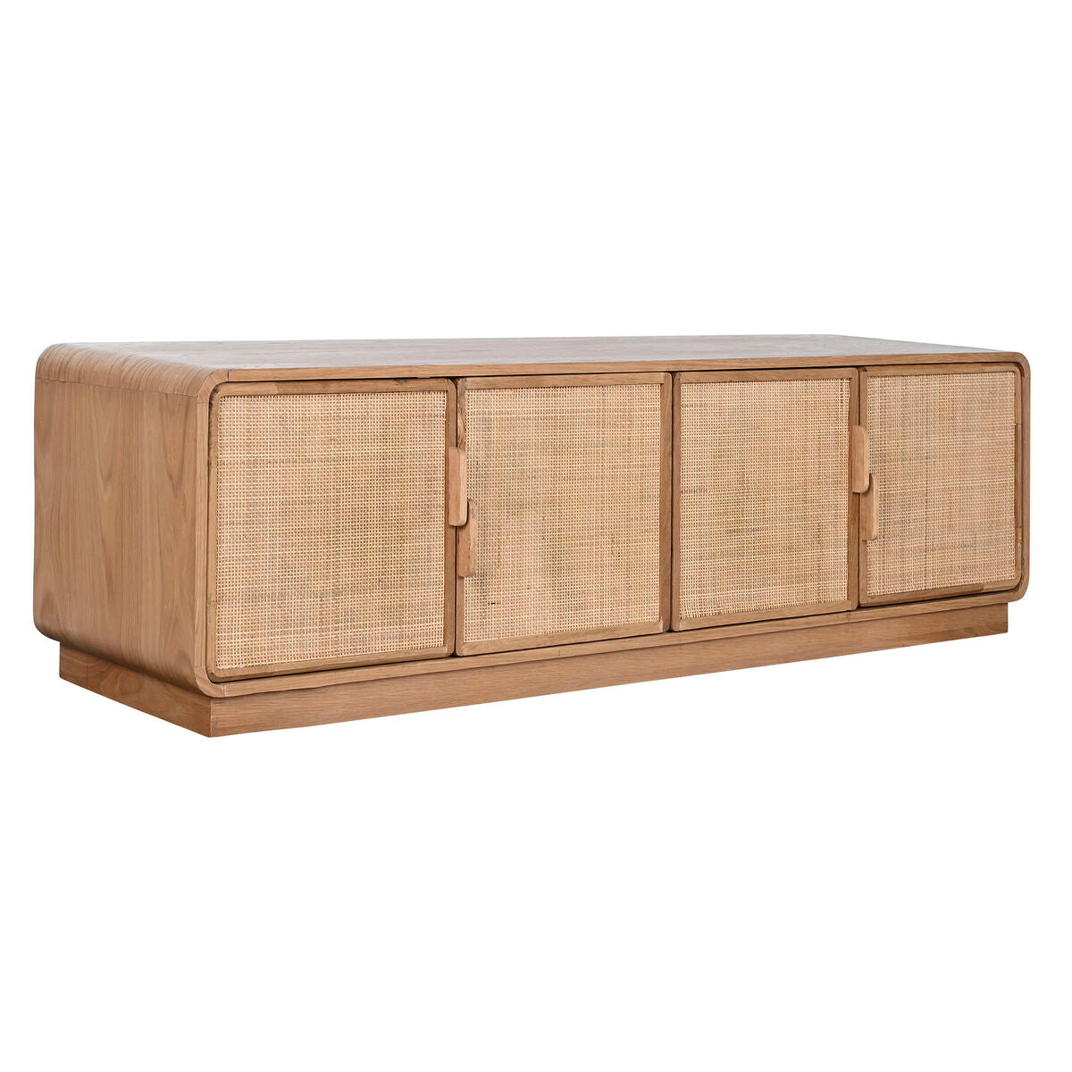 TV furniture Home ESPRIT Natural Rattan Oak 157 x 40 x 46 cm