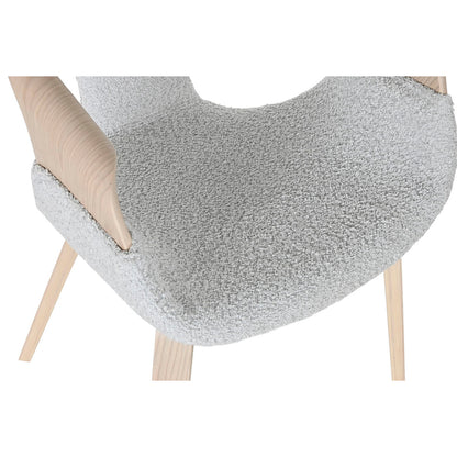 Dining Chair Home ESPRIT Grey Polyester Wood 55,5 x 67,5 x 80,5 cm