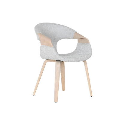 Dining Chair Home ESPRIT Grey Polyester Wood 55,5 x 67,5 x 80,5 cm