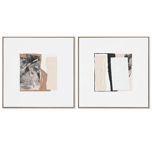 Painting Home ESPRIT Abstract Urban 82,3 x 4,5 x 82,3 cm (2 Units) Home ESPRIT