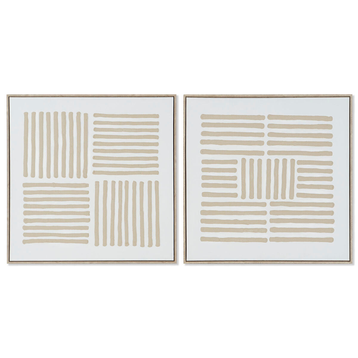 Painting Home ESPRIT White Beige Scandinavian 83 x 4,5 x 83 cm (2 Units)