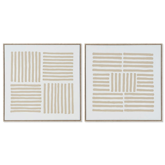 Painting Home ESPRIT White Beige Scandinavian 83 x 4,5 x 83 cm (2 Units)