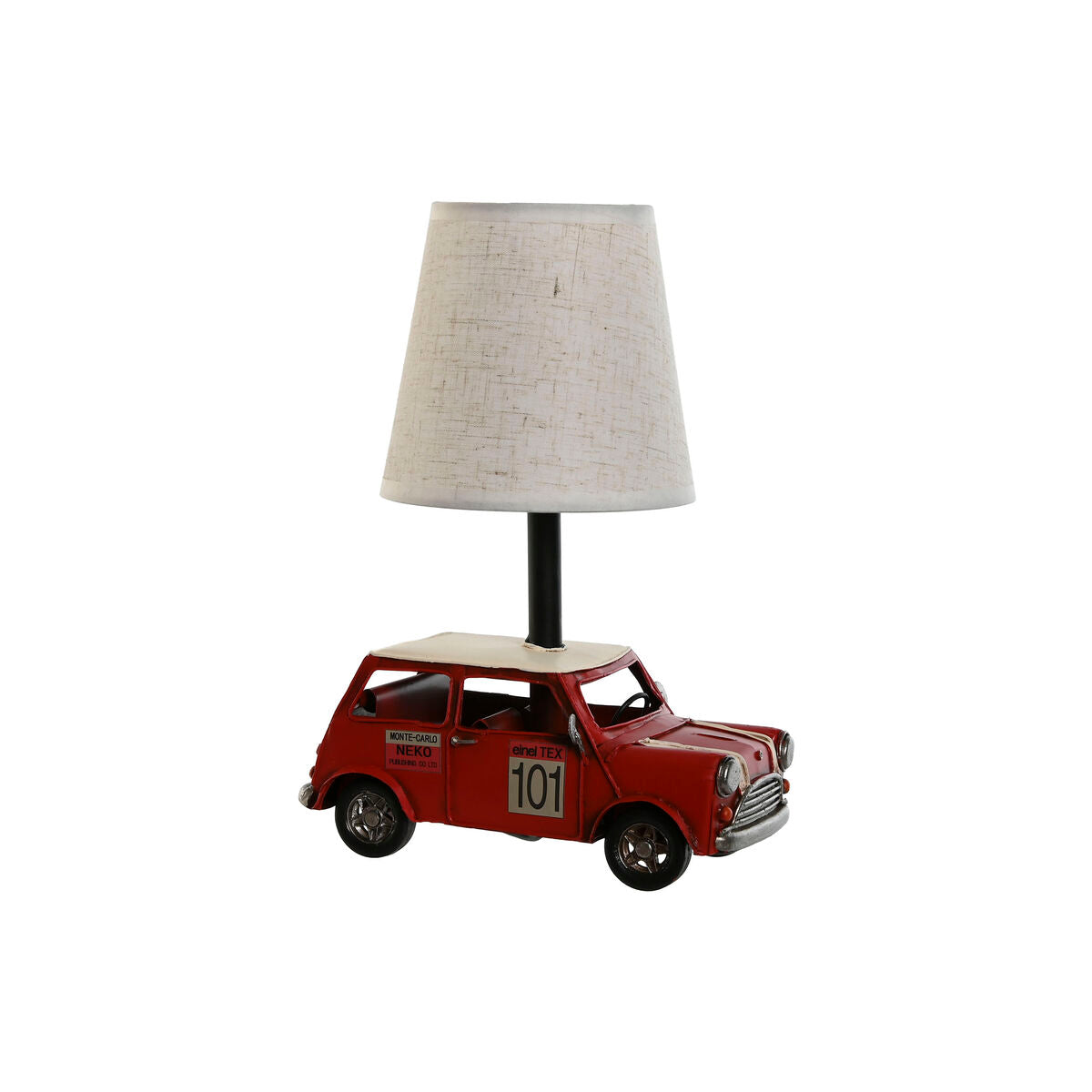 Desk lamp Home ESPRIT White Red Linen Metal 20 x 14 x 27 cm Home ESPRIT