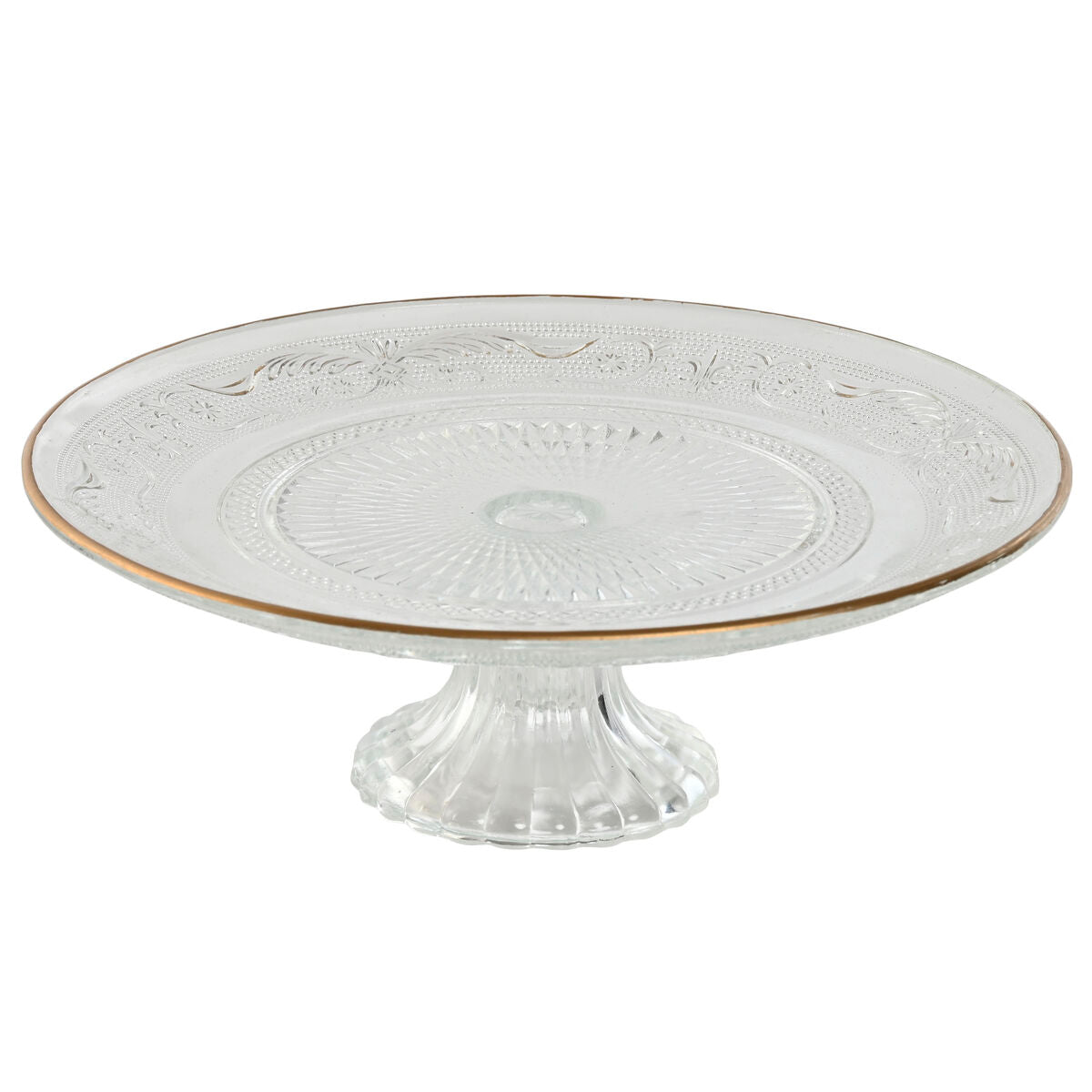 Flat Plate Home ESPRIT Transparent Golden Crystal 23 x 23 x 8 cm