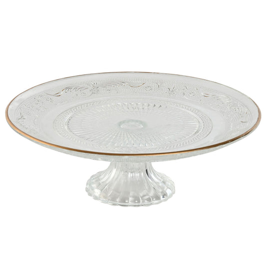 Flat Plate Home ESPRIT Transparent Golden Crystal 23 x 23 x 8 cm