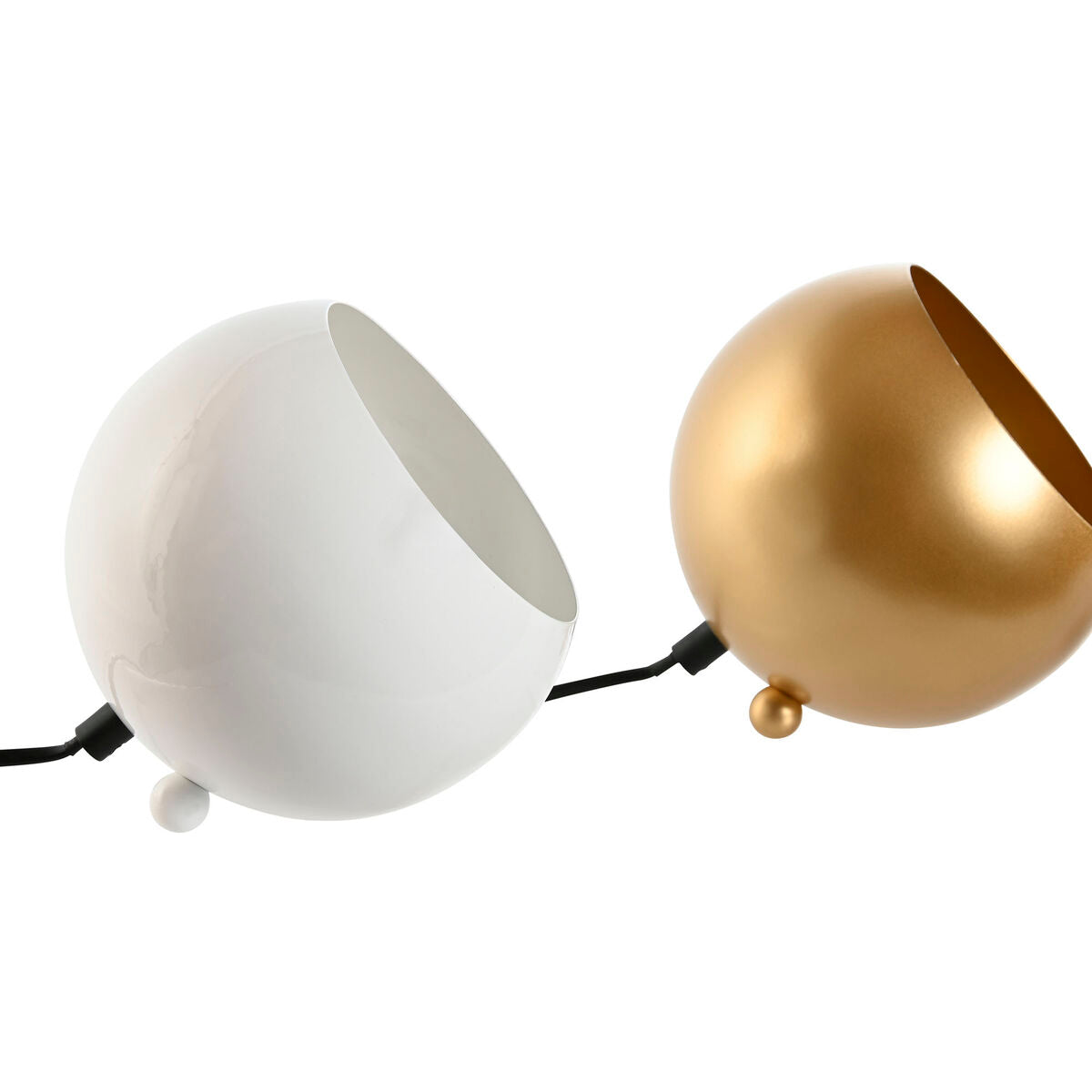 Desk lamp Home ESPRIT White Golden Metal 50 W 220 V 15 x 15 x 15 cm (2 Units) Home ESPRIT