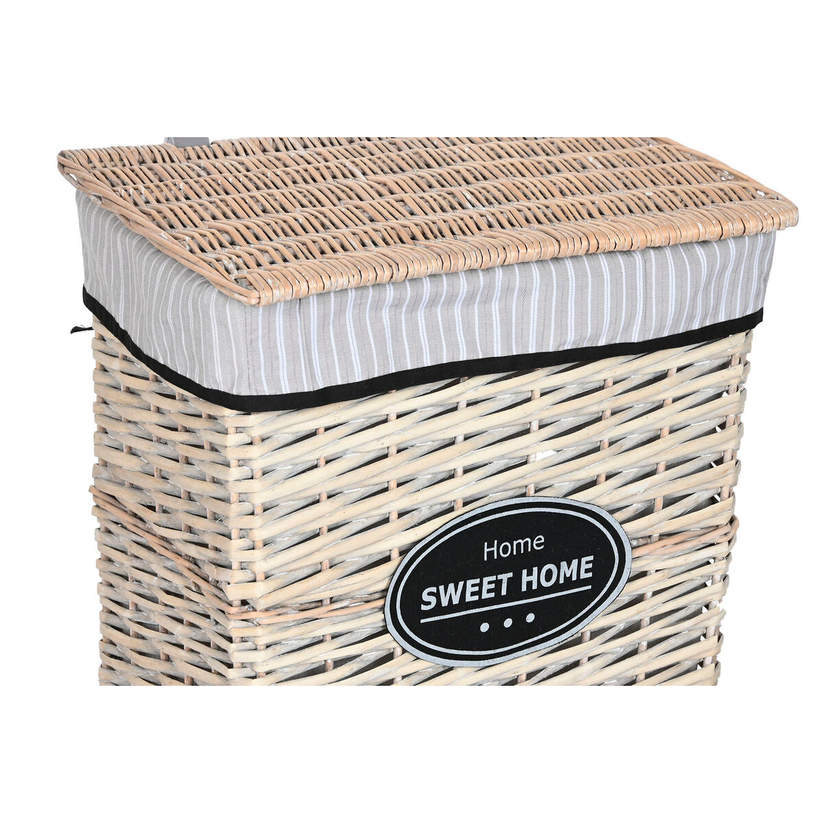 Laundry basket Home ESPRIT White Brown Black Grey Natural wicker Shabby Chic 47 x 35 x 55 cm 5 Pieces