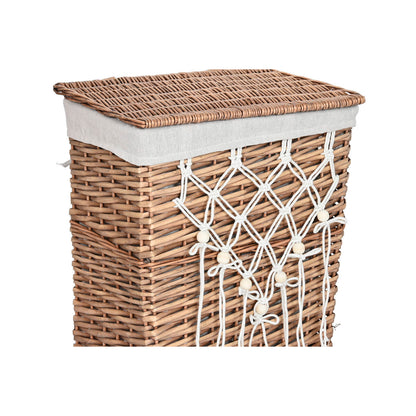 Laundry basket Home ESPRIT White Natural wicker Shabby Chic 47 x 35 x 55 cm 5 Pieces