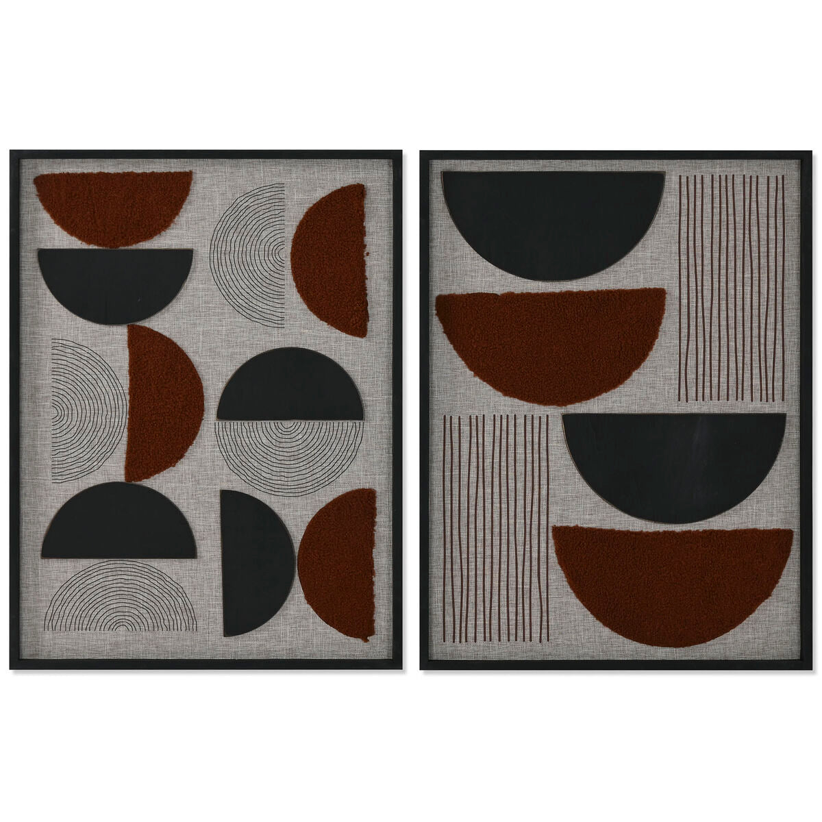 Painting Home ESPRIT Black Terracotta Modern Urban 60 x 3 x 80 cm (2 Units)