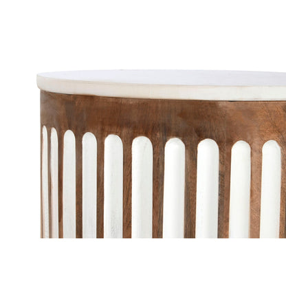 Side table Home ESPRIT White Natural 41 x 41 x 52 cm