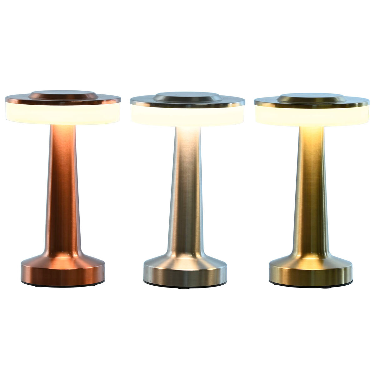 Desk lamp Home ESPRIT Copper Golden Silver 12 x 12 x 20 cm (3 Units)