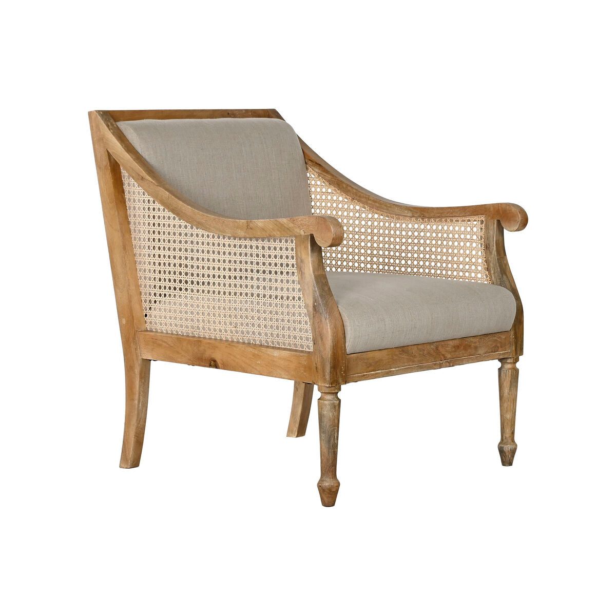 Armchair Home ESPRIT White Natural Mango wood 70 x 75 x 83 cm