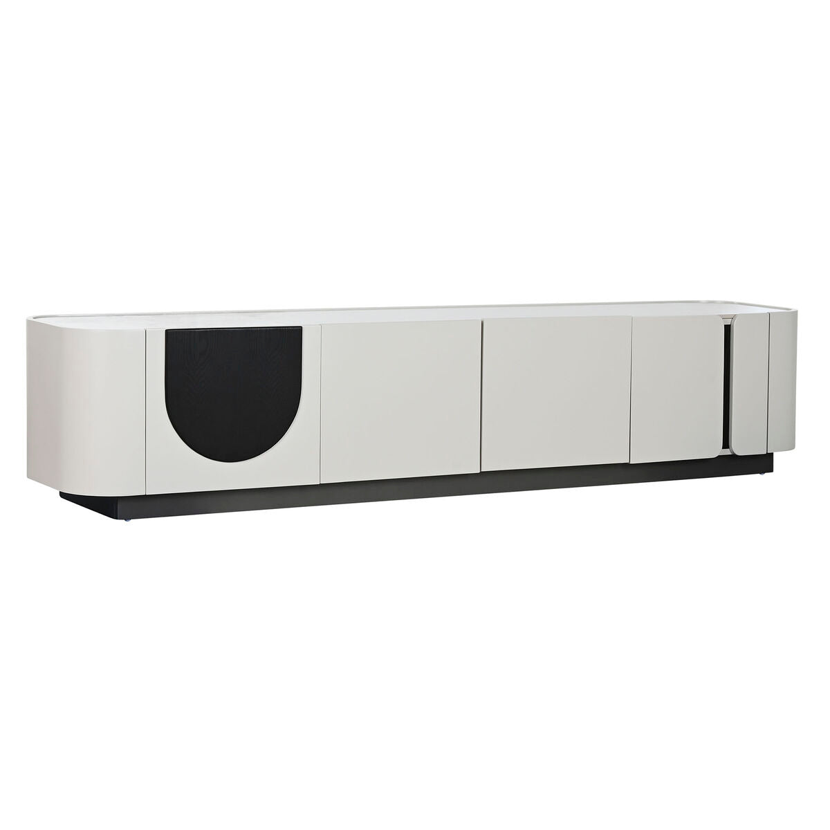 TV furniture Home ESPRIT White Black Beige 200 x 40 x 42 cm