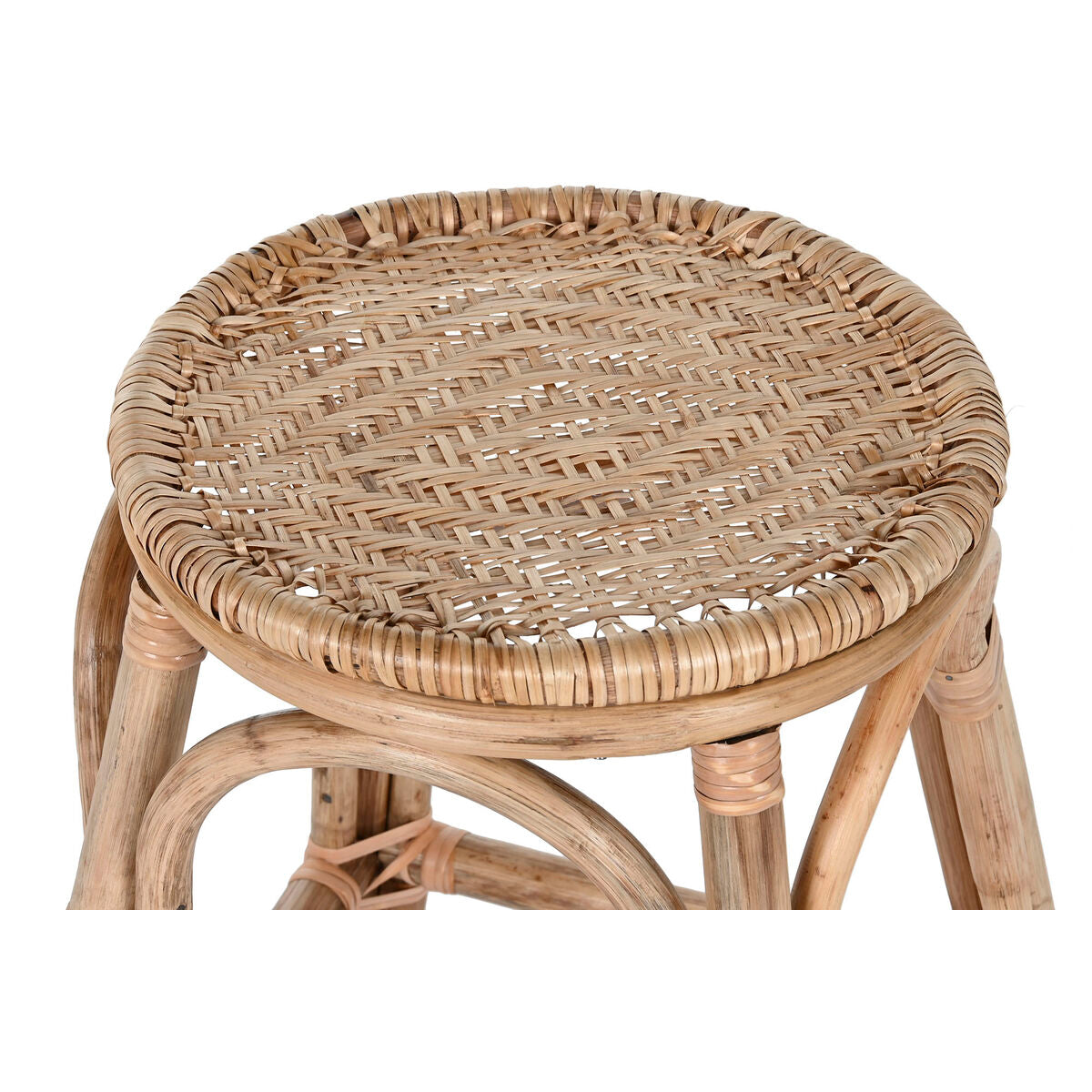 Stool Home ESPRIT Natural wicker Rattan 37 X 37 X 49,5 cm