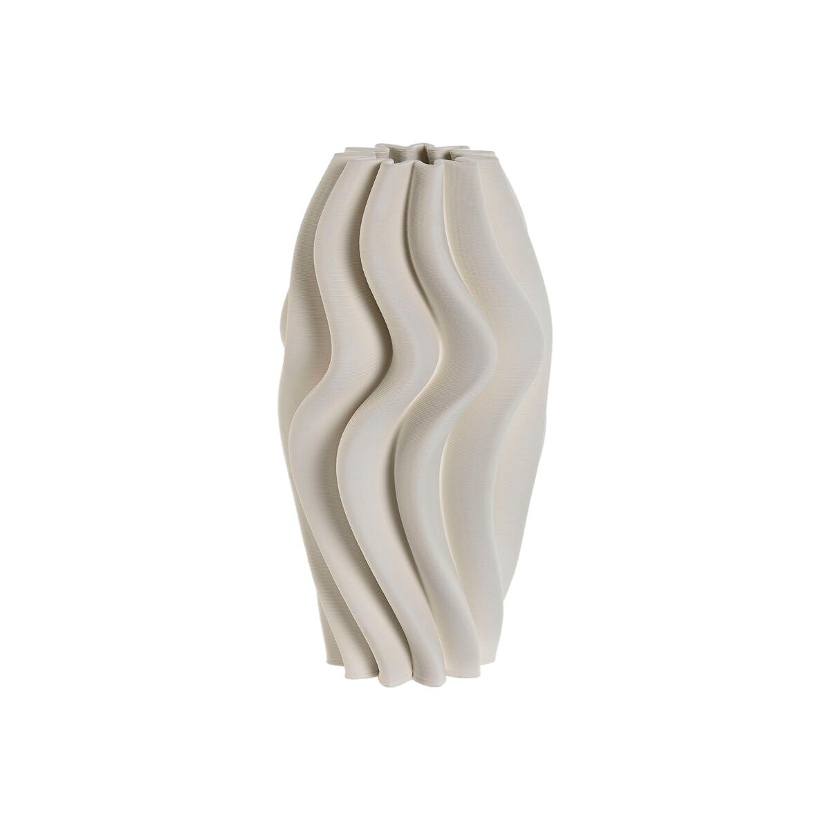 Vase Home ESPRIT White Stoneware Modern 16 x 16 x 32 cm Home ESPRIT