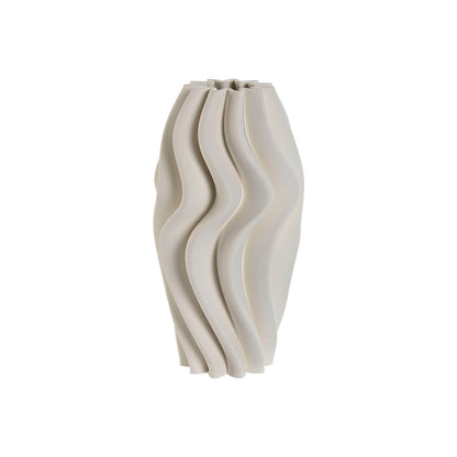 Vase Home ESPRIT White Stoneware Modern 16 x 16 x 32 cm Home ESPRIT