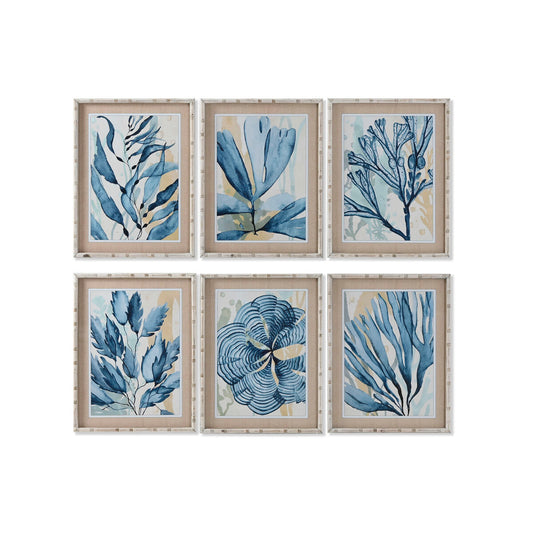 Painting Home ESPRIT Blue 50 x 3 x 65 cm (6 Units) Home ESPRIT