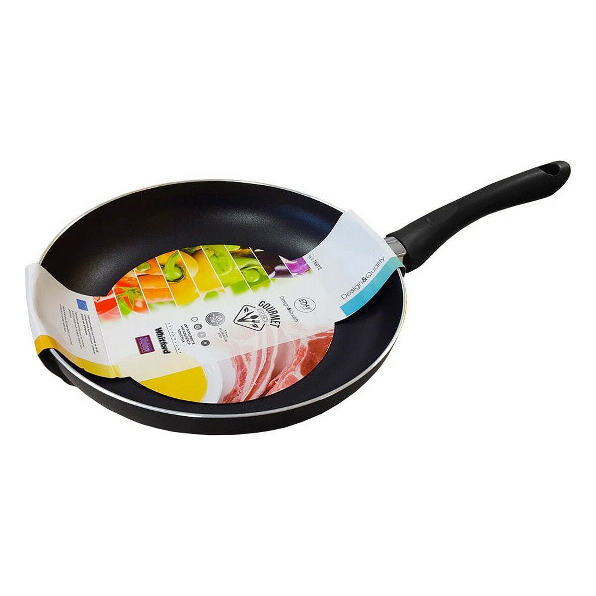 Non-stick stegepande EDM Basic Line Whitford Technology Sort Aluminium Ø 24 cm