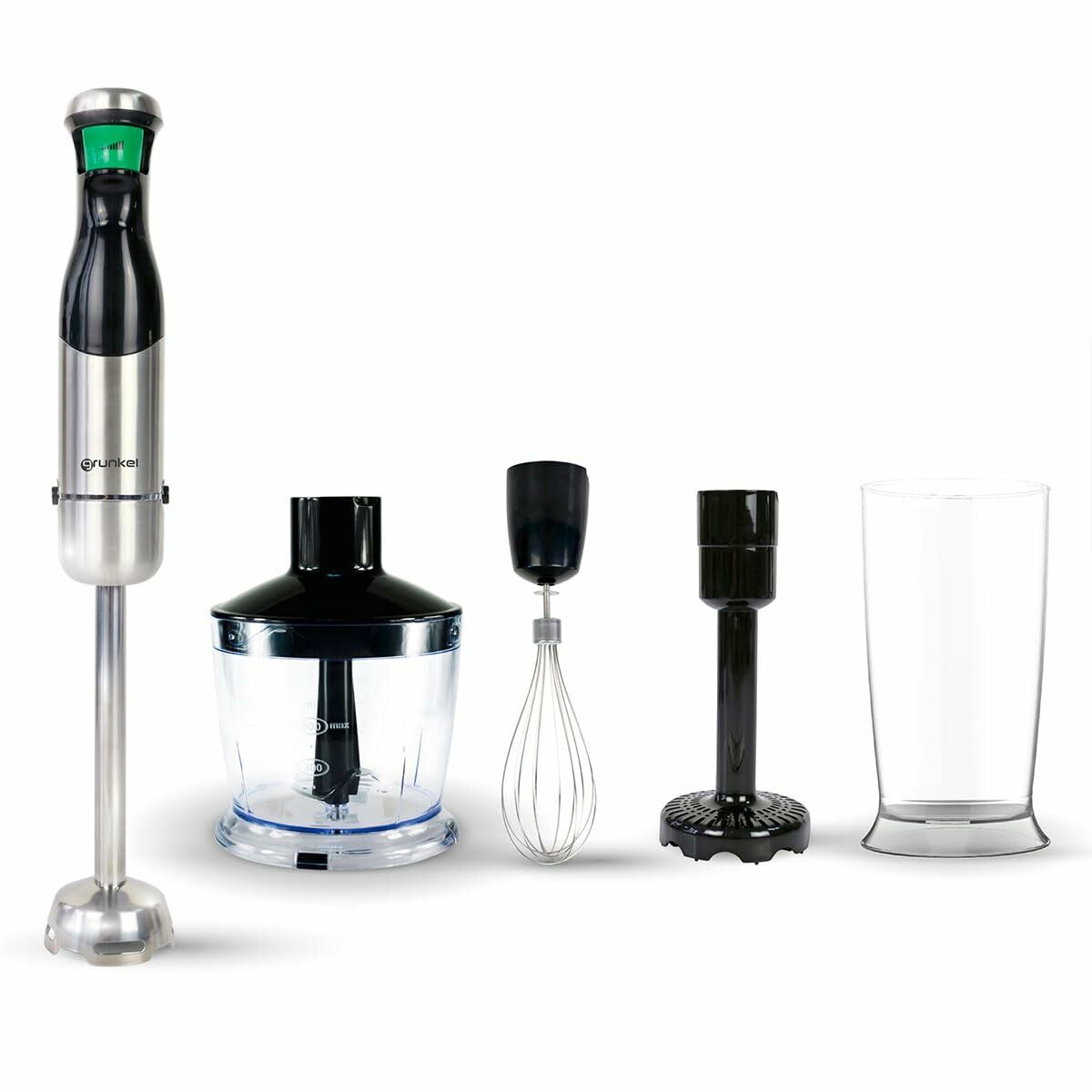 Multifunktionsstavblender med tilbehør Grunkel Black Silver 800 W