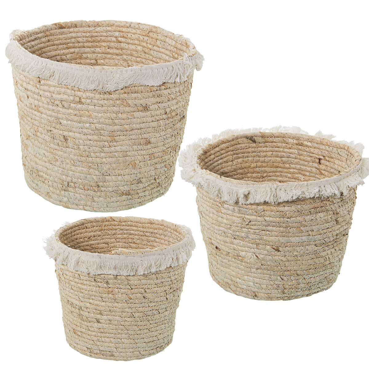 Set of Baskets Alexandra House Living 03781 Brown wicker Rattan Natural Fibre (3 Units)