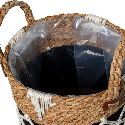 Set of Baskets Alexandra House Living 03793 Black wicker Rattan Natural Fibre (3 Units)