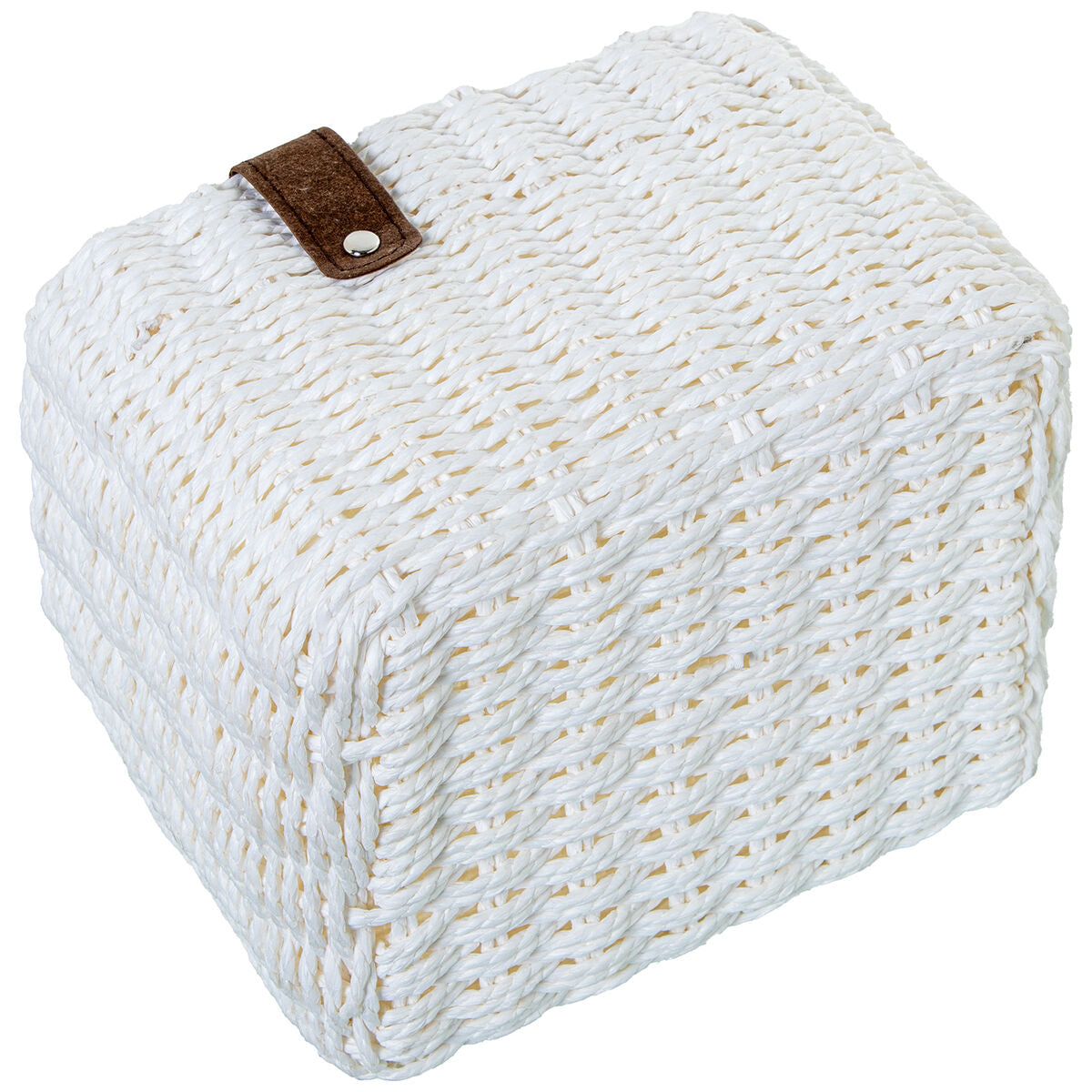 Set of Baskets Alexandra House Living 03817 White wicker Rattan Natural Fibre (3 Units)