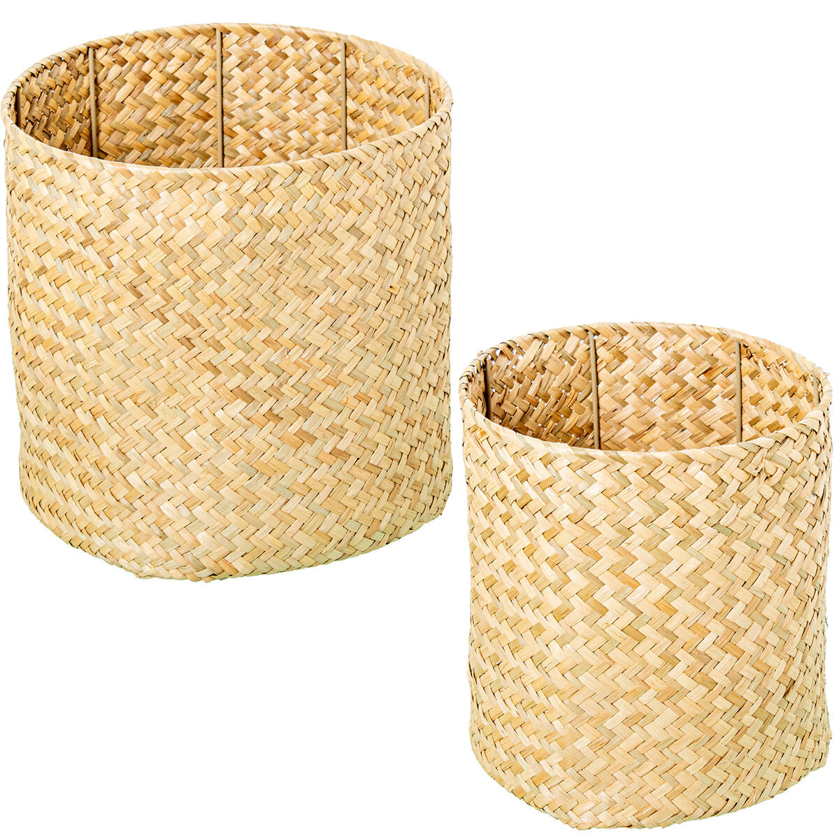 Set of Baskets Alexandra House Living 34789 Beige wicker Rattan Natural Fibre (2 Units)