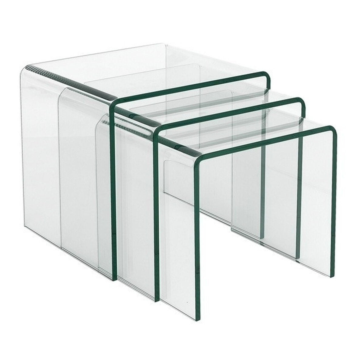 Set of 3 tables Alexandra House Living Transparent Crystal