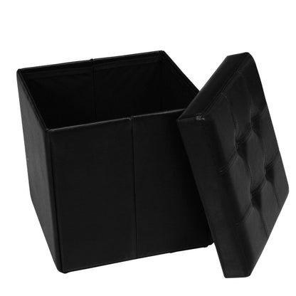 Pouffe Alexandra House Living Black Polyskin 45 x 45 x 45 cm Foldable