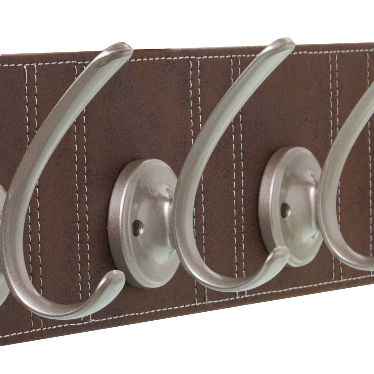 Wall mounted coat hanger Alexandra House Living Brown Leather 60 x 9 x 12 cm