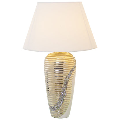 Desk lamp Alexandra House Living White Golden Ceramic 40 W 18 x 42 x 12 cm Alexandra House Living