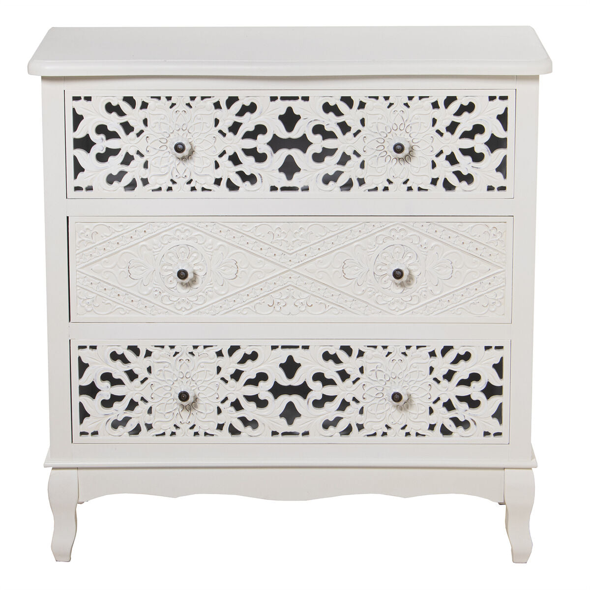 Chest of drawers Alexandra House Living White Wood 75 x 34 x 76 cm