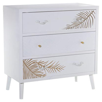 Chest of drawers Alexandra House Living White Golden Wood 80 x 80 x 40 cm