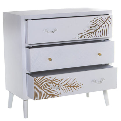 Chest of drawers Alexandra House Living White Golden Wood 80 x 80 x 40 cm