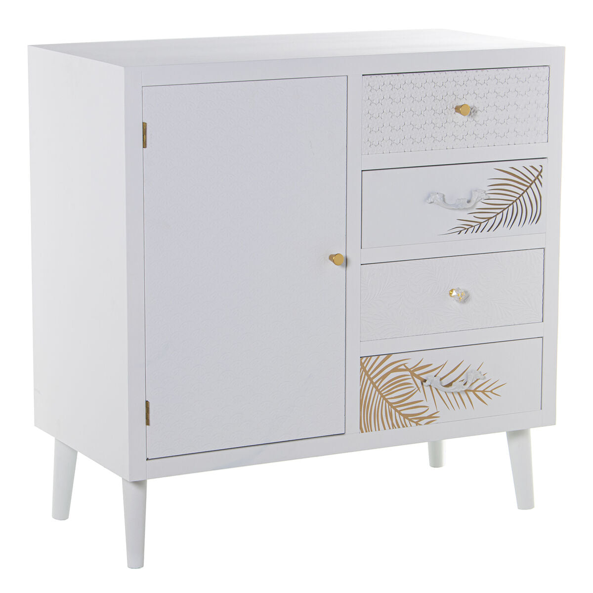 Sideboard Alexandra House Living White Golden Wood 80 x 80 x 40 cm