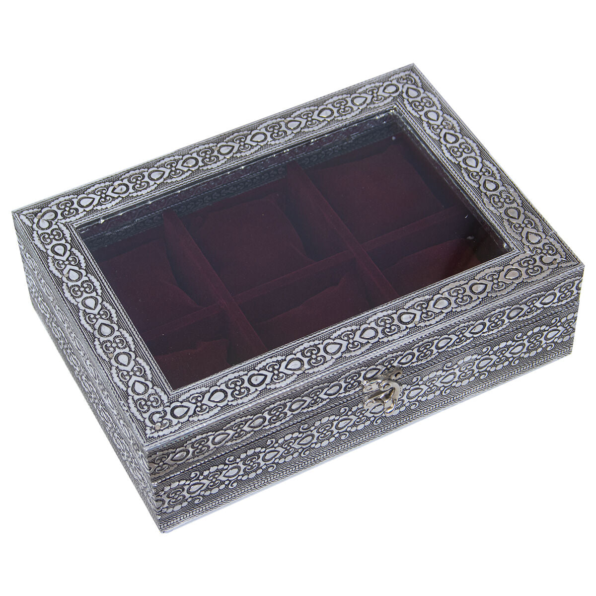 Box for watches Alexandra House Living Black Silver Metal 20 x 28 x 20 cm Alexandra House Living