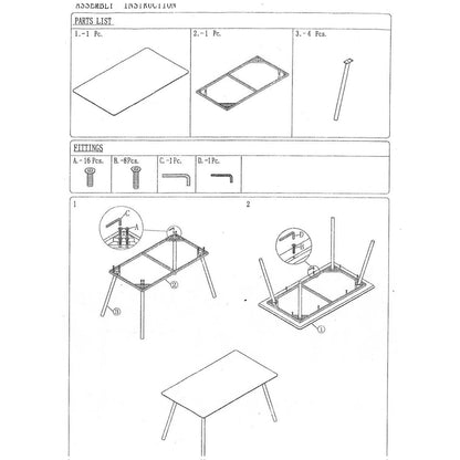 Dining Table Alexandra House Living White Metal 140 x 75 x 80 cm