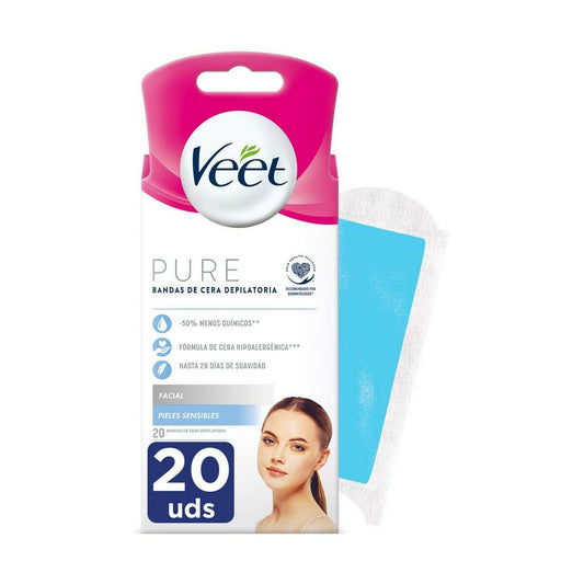 Facial Hair Removal Strips Veet Sensitive skin 20 Units Veet