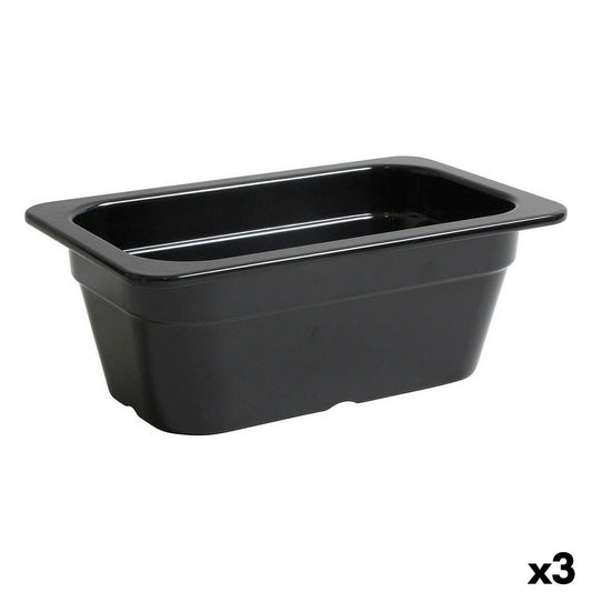 Serveringsfad Inde Black 26,5 x 16,2 x 10 cm (3 enheder)