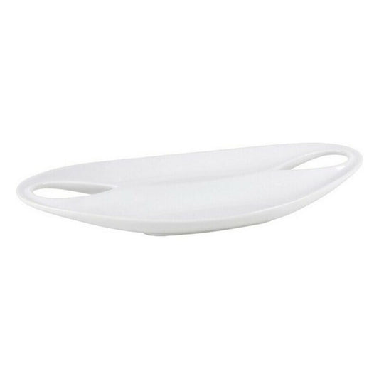 Tray Etrusca Double Porcelain White (36,5 x 18 x 4,5 cm) Inde