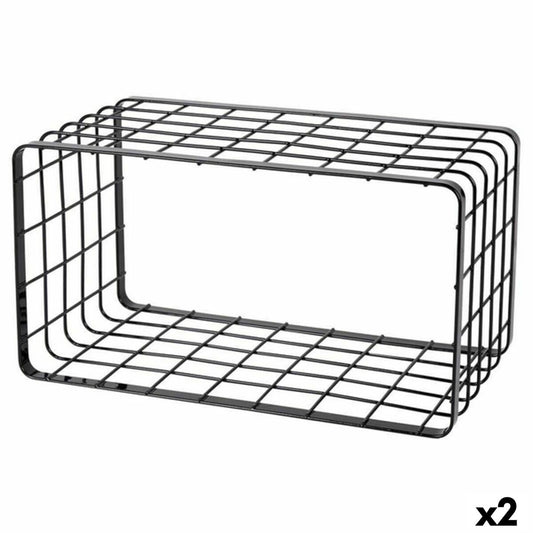 Holder Inde Grille Sort 34 x 19 x 18 cm (2 enheder)