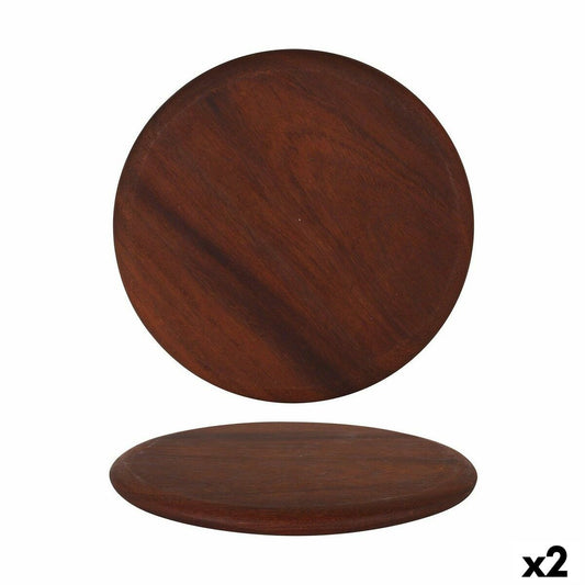 Serving board Viejo Valle Iroko Circular ø 32 x 1,8 cm (2 Units) Viejo Valle