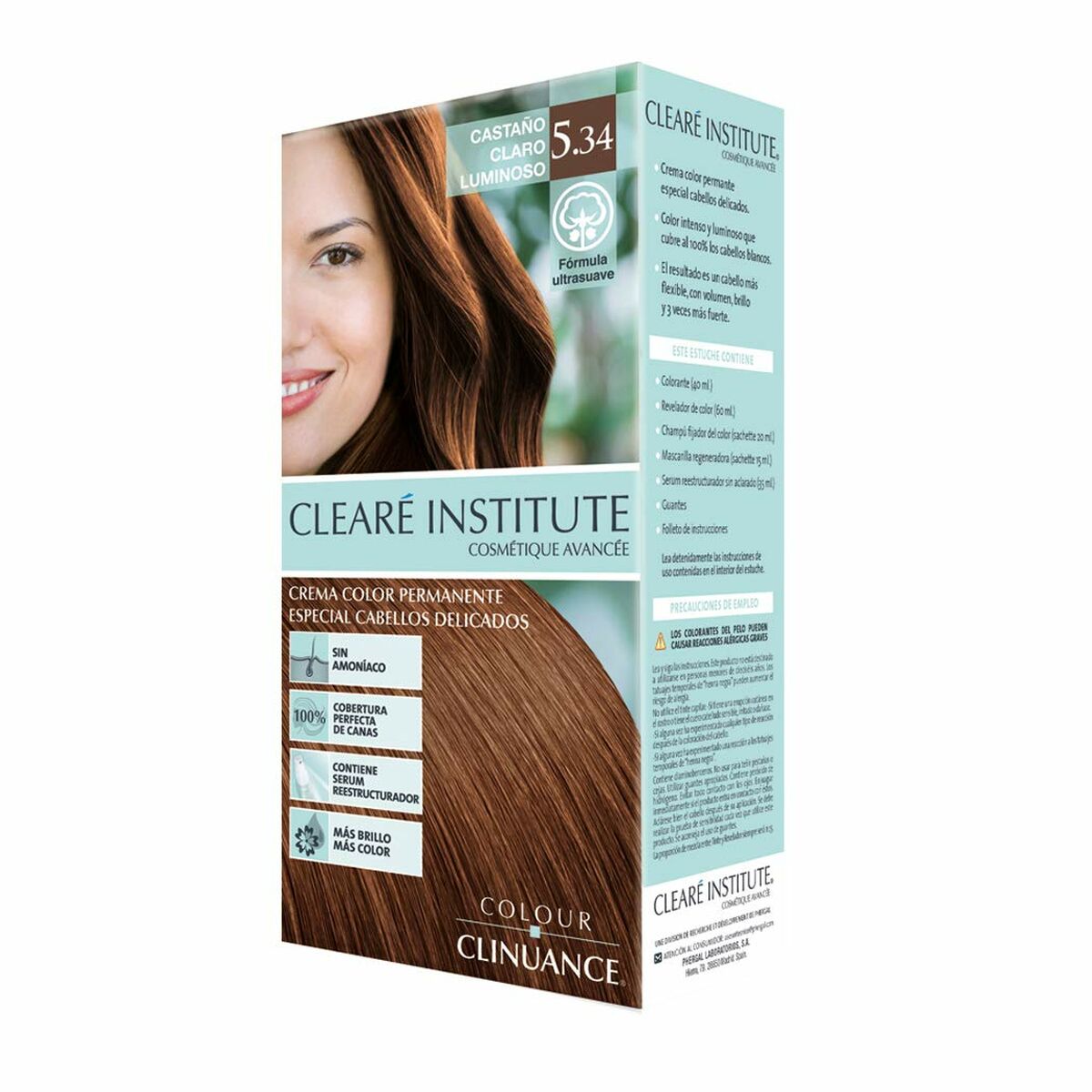 Permanent Colour Creme Clearé Institute Colour Clinuance Nº 5.34-castaño claro luminoso