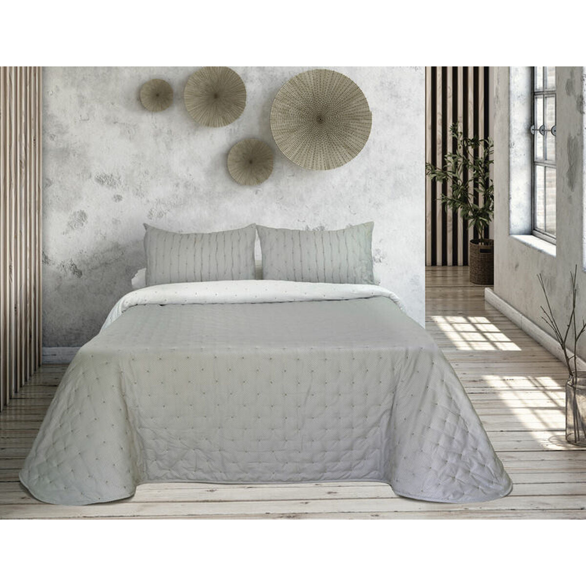 Bedspread (quilt) Tejidos Reina Triana Grey 270 x 270 cm