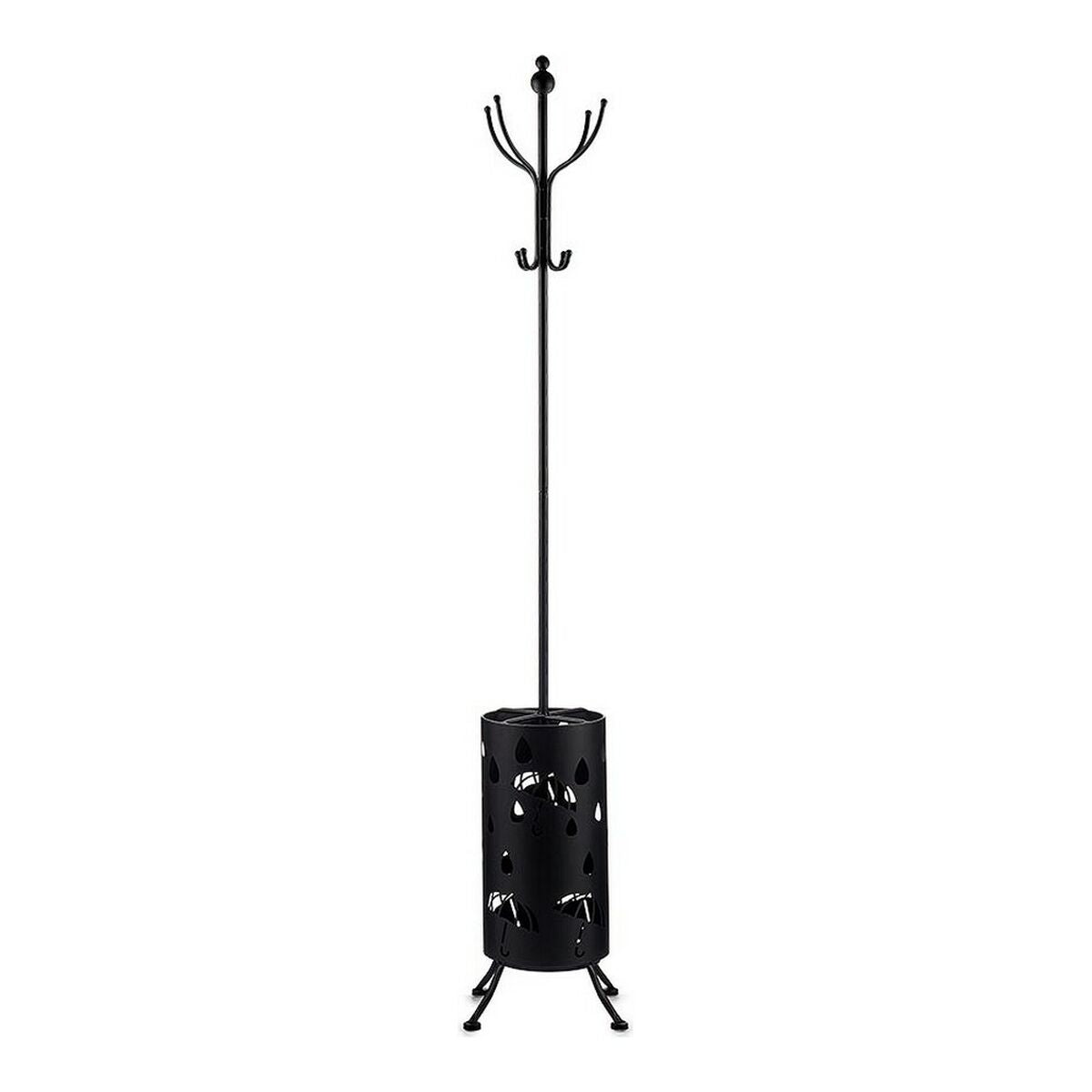 Coat rack Umbrella stand Black Metal (44 x 185 x 44 cm) Gift Decor